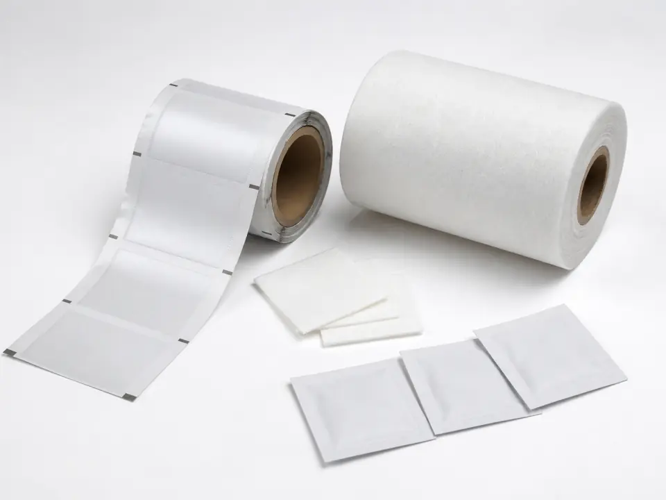 Alcohol pad packaging and spunlace nonwoven materials