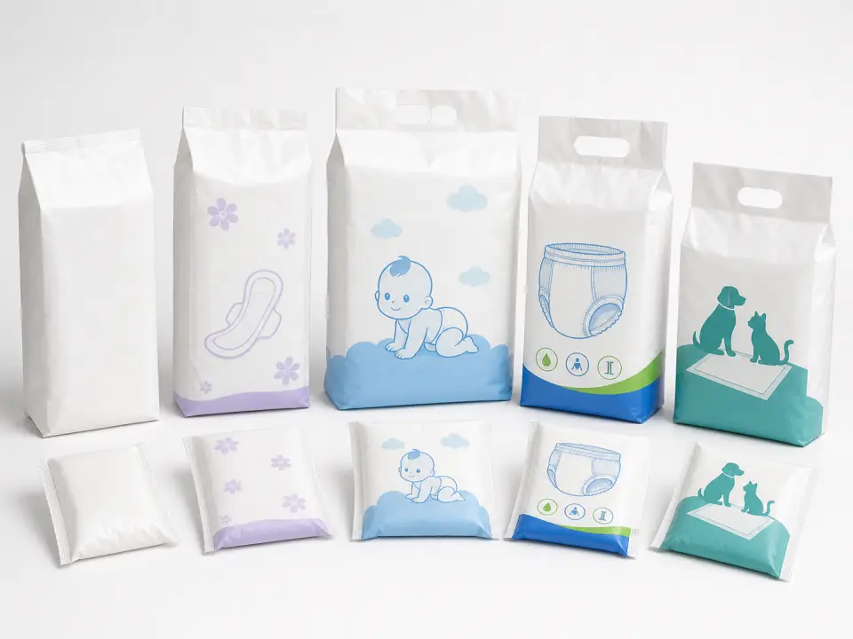 Opaque PE bags for hygiene products